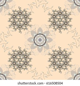 Decorative design element filigree calligraphy. Vintage baroque mandala ornament on colorful background. Retro pattern antique style acanthus. Vector illustration.