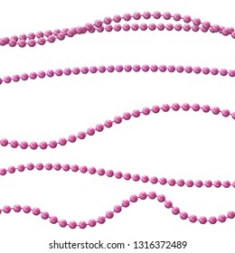 Decorative design element golden bead. Gold beads on a transparent background. Vector illustration EPS10
