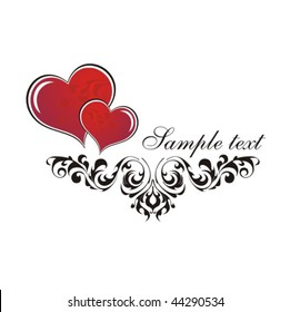 Decorative design element with heart