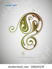 Decorative design element. Liquid style tattoo shape
