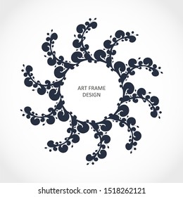 Decorative design element. Patterns with florar ornament. Circular ornamental symbol.