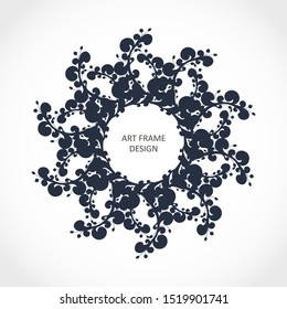 Decorative design element. Patterns with florar ornament. Circular ornamental symbol.