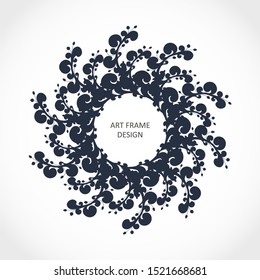 Decorative design element. Patterns with florar ornament. Circular ornamental symbol.