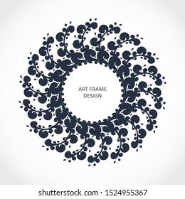 Decorative design element. Patterns with florar ornament. Circular ornamental symbol.