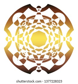 Decorative design element. Patterns with geometric ornament. Circular ornamental symbol