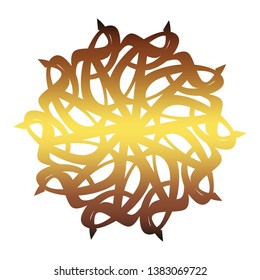 Decorative design element. Patterns with geometric ornament. Circular ornamental symbol