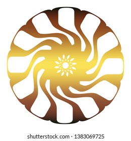 Decorative design element. Patterns with geometric ornament. Circular ornamental symbol