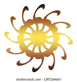 Decorative design element. Patterns with geometric ornament. Circular ornamental symbol