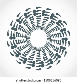 Decorative design element. Patterns with geometric ethnic ornament. Circular ornamental symbol.