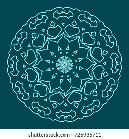 Decorative design element. Patterns with geometric ornament. Circular ornamental symbol. Islam, Arabic and Indian, ottoman motifs.