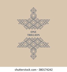 Decorative Design Element in Retro Style. Vector Calligraphic Template. Line Art Design for Invitations, Posters, Presentation. Element for Design. Vector Vintage Frame. Calligraphic Linear Element