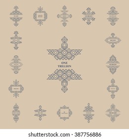 Decorative Design Element in Retro Style. Vector Calligraphic Template. Line Art Design for Invitations, Posters, Presentation. Element for Design. Vector Vintage Frame. Calligraphic Linear Element