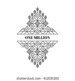 Decorative Design Element in Retro Style. Vector Calligraphic Template. Line Art Design for Invitations, Posters, Presentation. Vector Vintage Frame. 