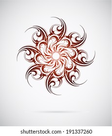 Decorative design element. Tribal sun