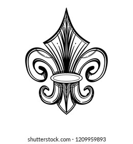 Decorative design element in vintage style isolated on white background.