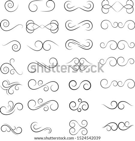 Decorative design elements ornament set