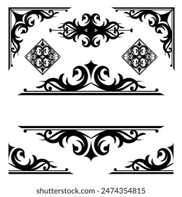 Decorative design elements. Ornamental border collection