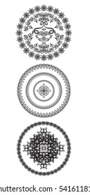 Decorative design elements. Patterns set. Vector illustration.