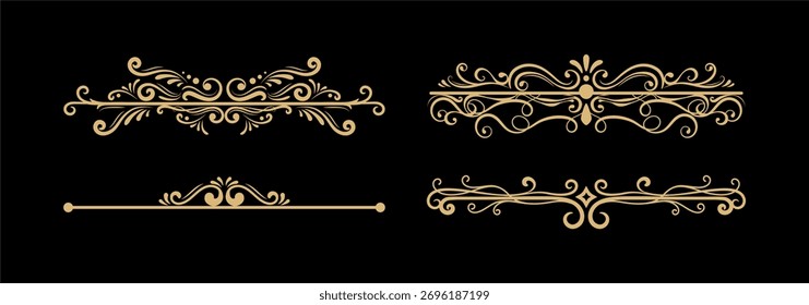 Decorative design elements vector on black colour