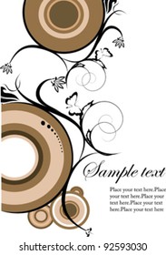 decorative design with flowers and circle