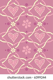 Decorative design with hearts