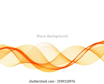 Decorative design modern pattern with stylish smooth yellow wave background vector