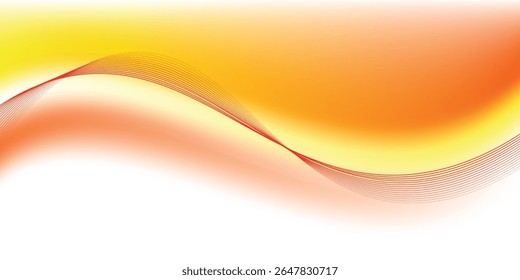 Decorative design modern pattern with stylish smooth yellow wave background vector