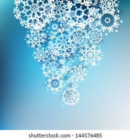 Decorative design of overlapping snowflakes. EPS 10 vector