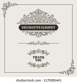 Decorative Design Set. For any purpose of your designs such us certificate, invitation, print designs, web designs, etc.