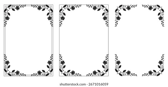 Decorative design set featuring flourish borders