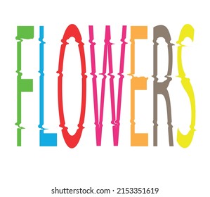Dekoratives Design des Textes, verschiedene Wörter. Blumen. Einschreibung auf weißem Hintergrund. Es wird für die Registrierung von Titelseiten, Titelseiten für Bücher, Hintergründe, Banner verwendet. Vektor.