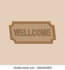 Decorative design that says "welcome" in brown. Very luxurious and and cool