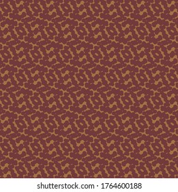 Decorative design with thick dotted line, composed of a succession of signs and loops tied in a chain. Wallpaper texture. Pattern in brown and purple.