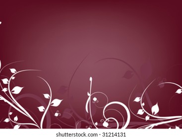 decorative design with white flowers