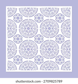 Decorative Detailed Circle Flower Pattern Laser Cut Ornamental Template