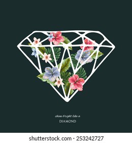 flowers and diamonds