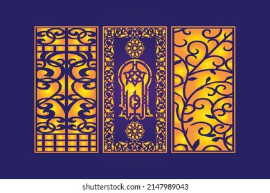 Plantilla Cnc De Corte De Láser De Patrón Abstracto Decorativo