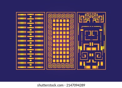 Decorative Die Cut Seamless Abstract Pattern  Islamic Laser Cut Wall Panels
