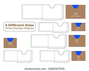 Decorative Die Set Pocket Envelope Dieline Template