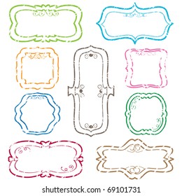 decorative distressed label set ready for text