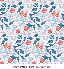 Diseño de patrones sin fisuras del vector floral decorativo. Impresionante para tela vintage de verano de primavera, textil, papel pintado, reserva de chatarra, envoltura de regalo, invitación y ropa.