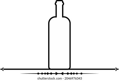 decorative divider with alcohol element, simple wine bottle
