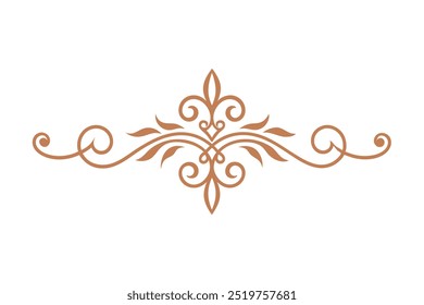 Decorative Divider Line Symmetric Ornamental Border Floral Motif Abstract Flourish Filigree Elements