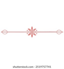 Decorative Divider Line Symmetric Ornamental Border Floral Motif Abstract Flourish Filigree Elements
