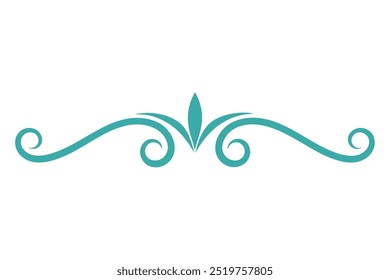 Decorative Divider Line Symmetric Ornamental Border Floral Motif Abstract Flourish Filigree Elements