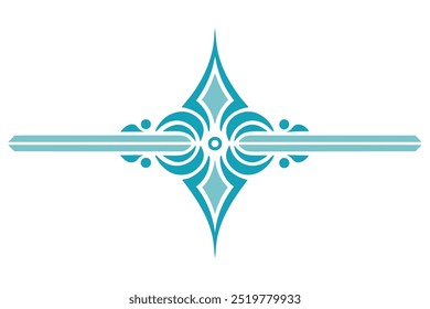 Decorative Divider Line Symmetric Ornamental Border Floral Motif Abstract Flourish Filigree Elements