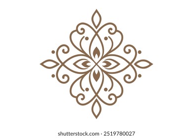 Decorative Divider Line Symmetric Ornamental Border Floral Motif Abstract Flourish Filigree Elements