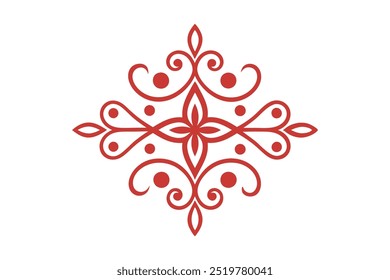 Linha divisória decorativa Simétrica Ornamental Borda Floral Motivo Abstrato Florido Elementos de Filigrana