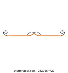 Decorative Divider Line Symmetric Ornamental Border Floral Motif Abstract Flourish Filigree Elements