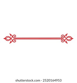 Decorative Divider Line Symmetric Ornamental Border Floral Motif Abstract Flourish Filigree Elements